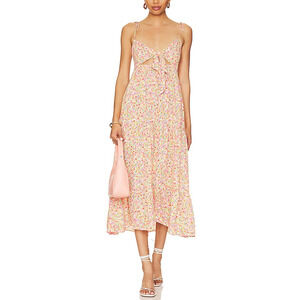 Show Me Your Mumu 'Sonnett' Beige Polyester Maxi Dress Size L